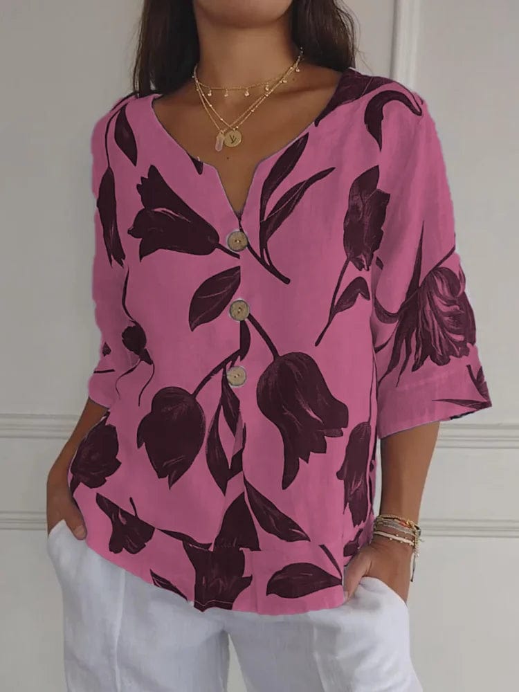 Thalassa - Blusa con escote en V - Elegante - Estilo atemporal - Ropa para el día a día