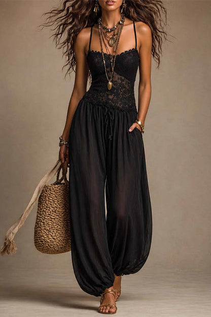 Aria Lace Bodice Boho Jumpsuit