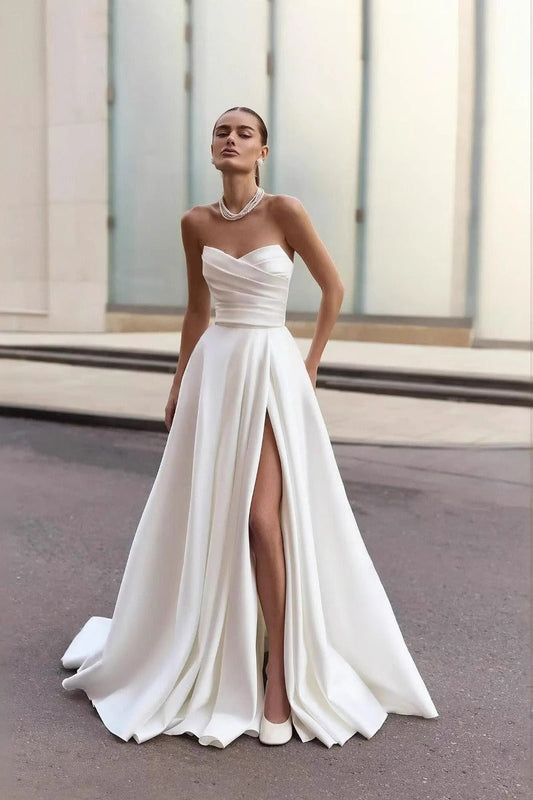 Sexy Strapless Maxi Prom Dress