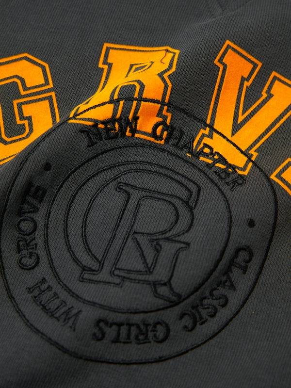 Contrast Color Letter Print Oversized Hoodie