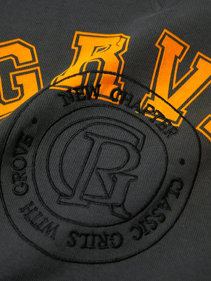 Contrast Color Letter Print Oversized Hoodie
