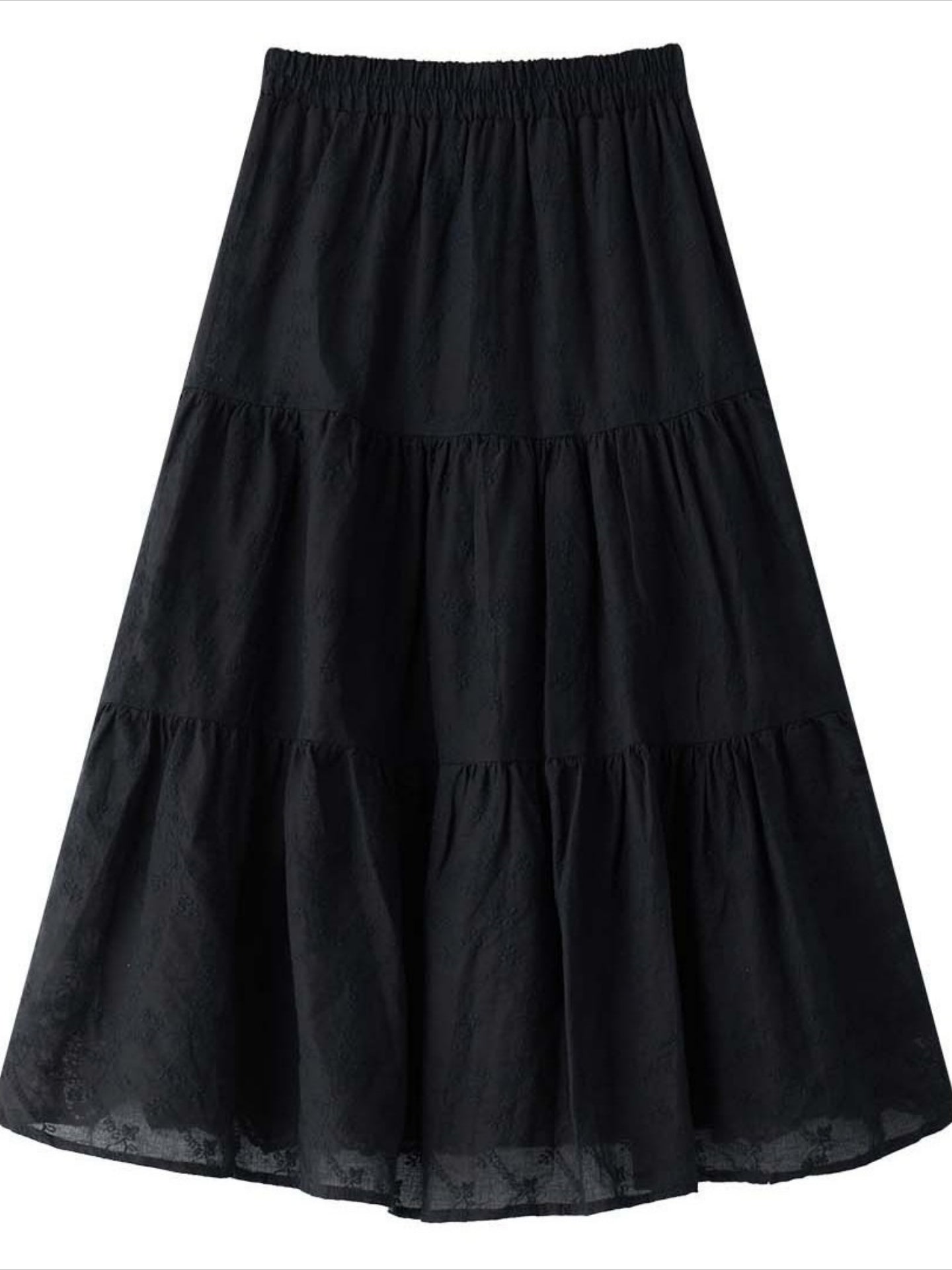 Slouchy Vintage Patchwork Floral Ruffle A-Line Maxi Skirt