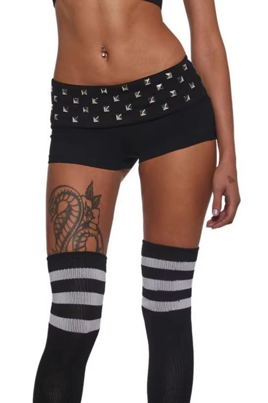 Dark Gothic Punk Edgy Mini Shorts
