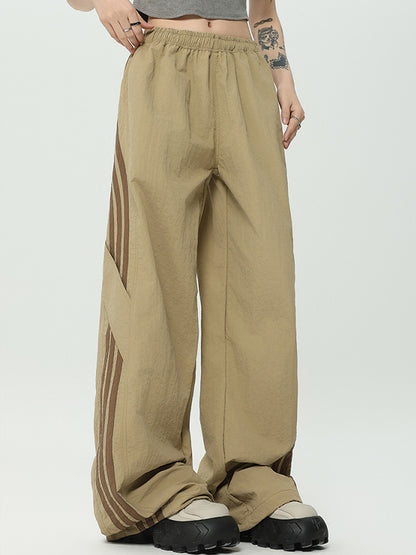 Stripe Print Wide Leg Pants