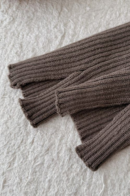 Vertical Stripe Chunky Slouch Split Hem Leg Warmers