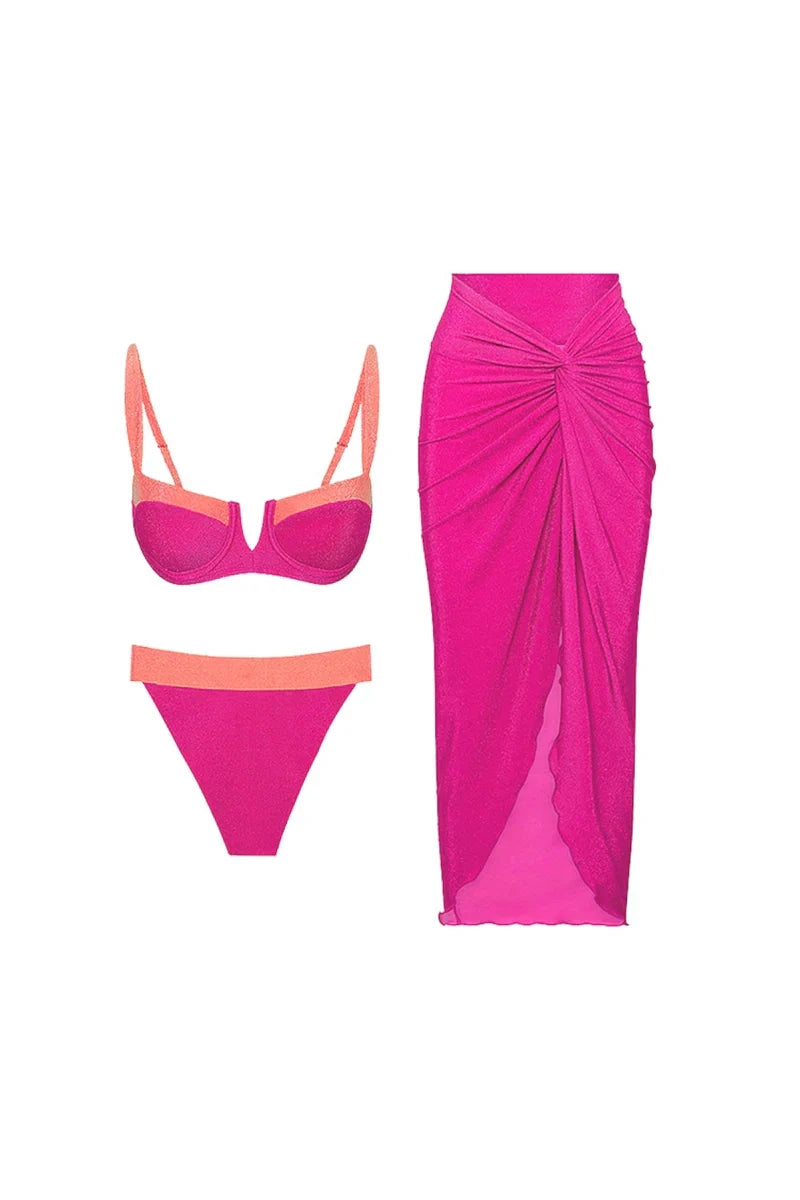 Conjunto de bikini sexy fluorescente