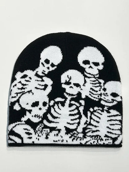 Unisex Skull Pattern Cold Weather Jacquard Hat