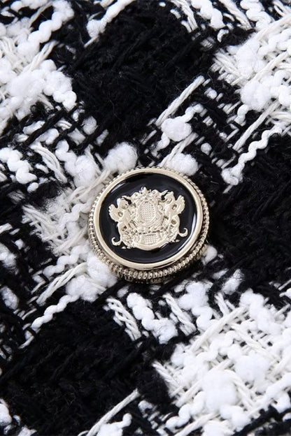 Textured Houndstooth Winter Blazer
