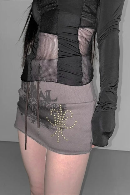 Versatile High Waist Rivet Skirt
