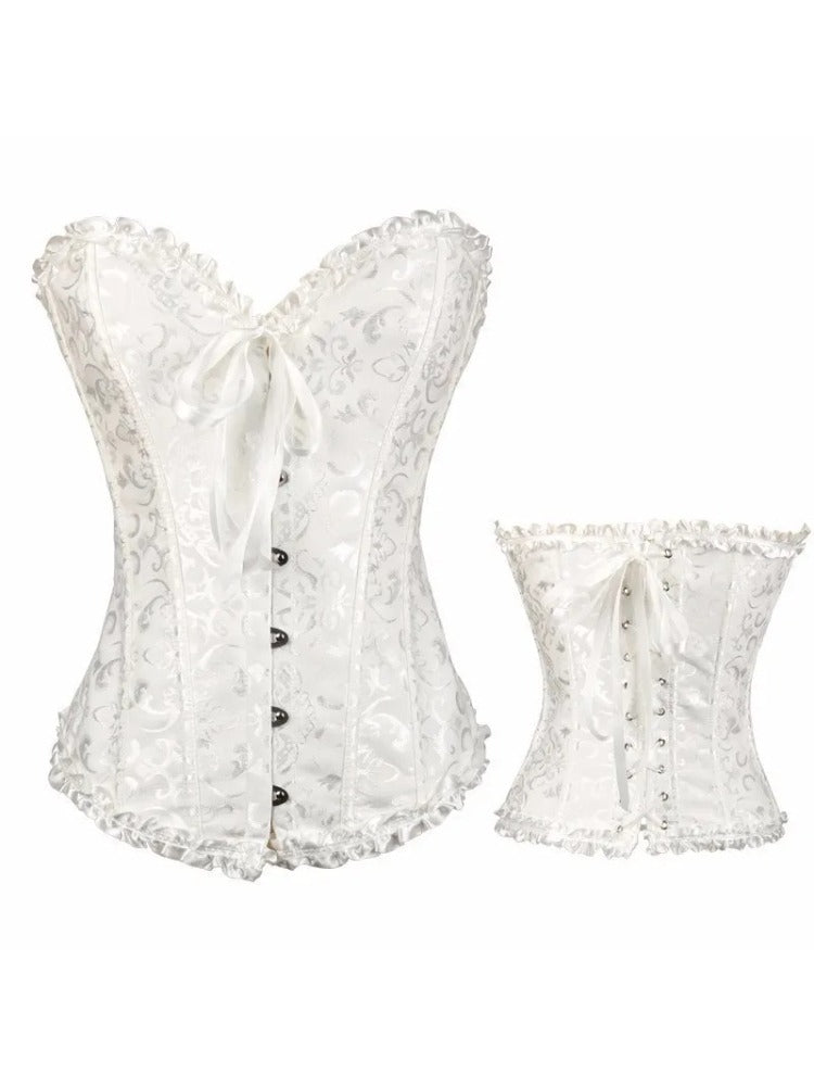 Court Jacquard Lace Back Strap Corset