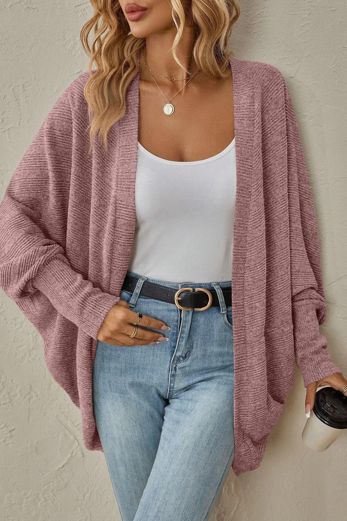 Autumn-Winter New Solid Color Midi Knit Cardigan