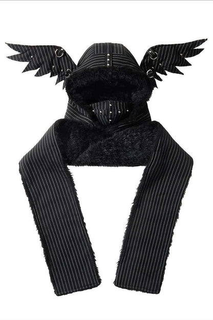 Multifunctional Gothic Punk Fleece Hat Scarf