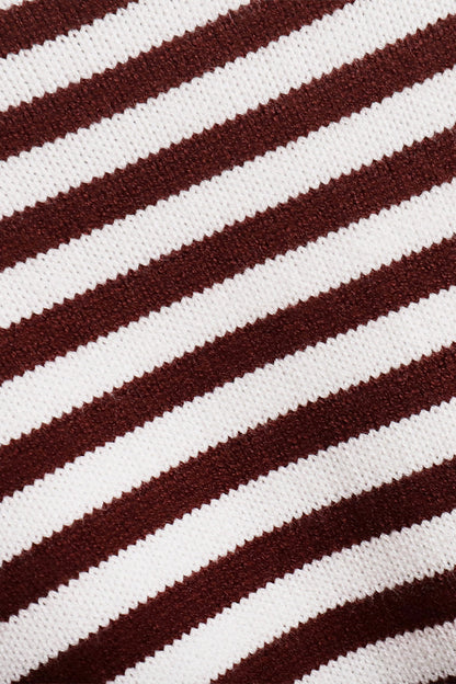 Ribbed Colorblock Striped Knit Sweater