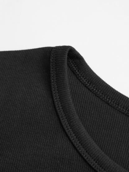 Cutout Irregular Neckline Long Sleeve Tee