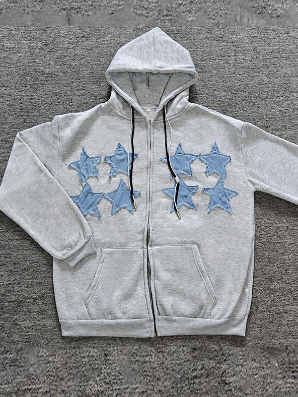 Star Print Oversized Hoodie