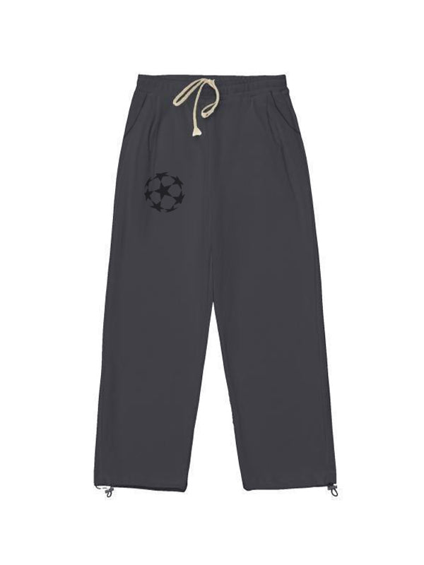 Star Print Drawstring Sweatpants