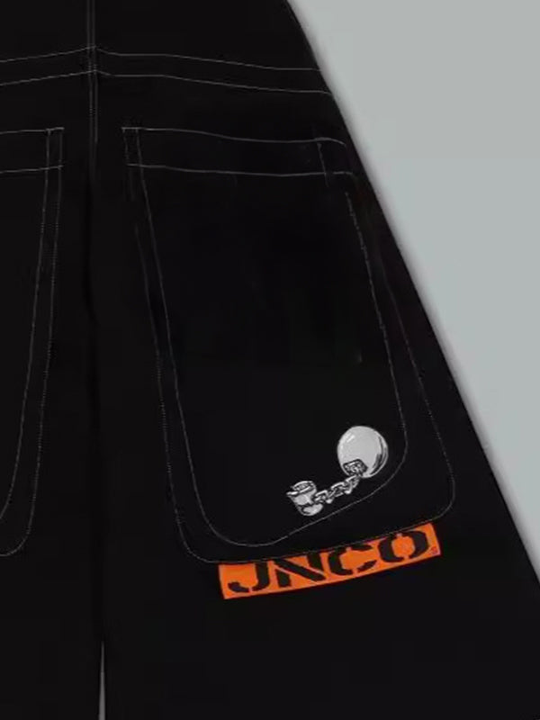 Retro Embroidery Hip Hop Street Boyfriend Jeans