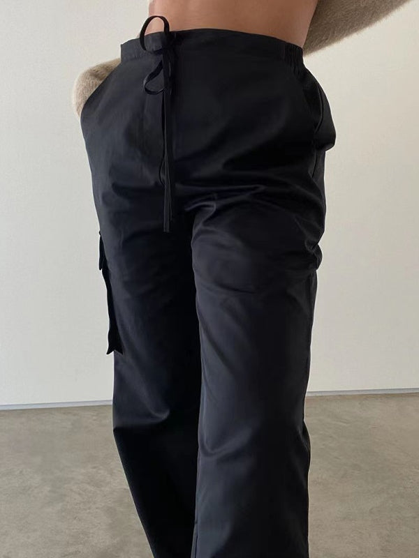 Pocket Drawstring Cargo Pants