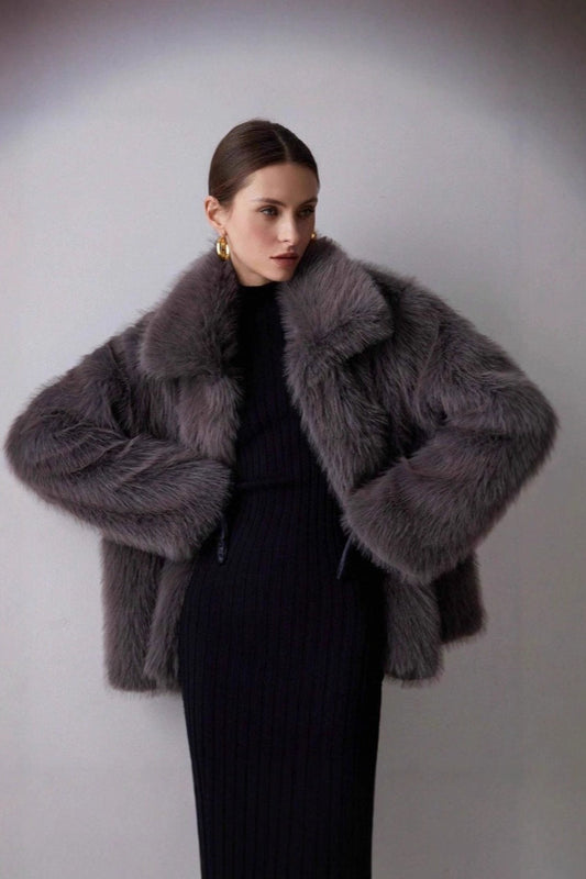 Luxe Solid Faux Fur Winter Coat