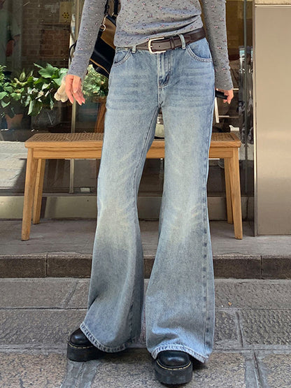 Light Washed High Rise Flare Jeans