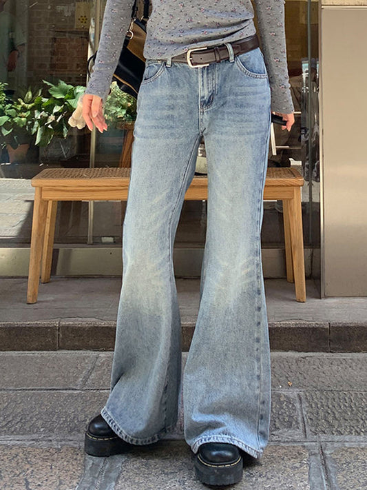 Light Washed High Rise Flare Jeans