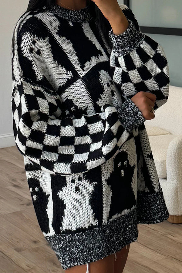 Halloween Casual Loose Crew Neck Sweater
