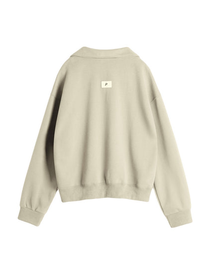 Letter Label Embellished V Neck Oversized Hoodie