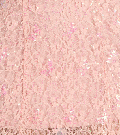 Whimsical Sparkle Butterfly Sequin Lace-Up Skater Dress