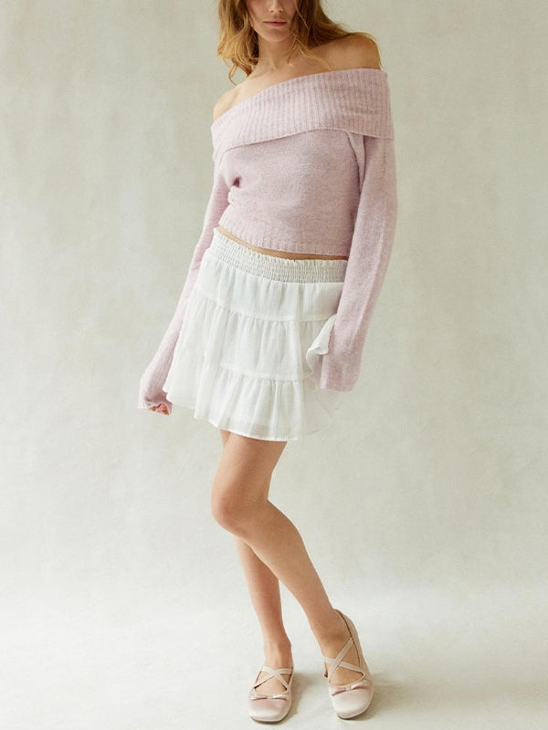 Solid Off Shoulder Sweater