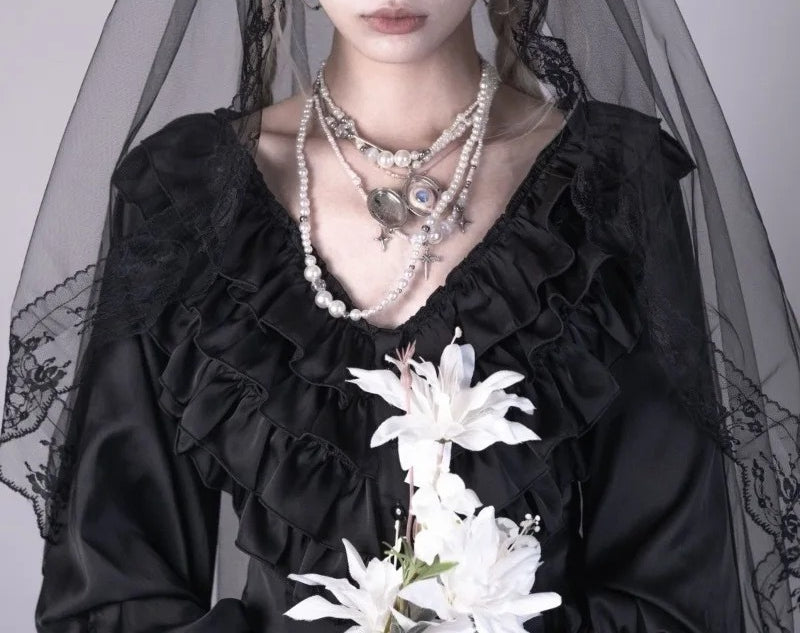 Victorian Lace V-Neck Blouse
