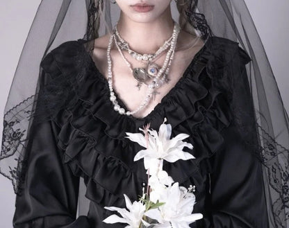 Victorian Lace V-Neck Blouse