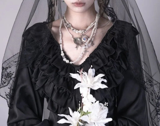 Victorian Lace V-Neck Blouse