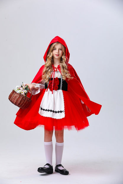 Little Red Hood Outfit Kid Halloween