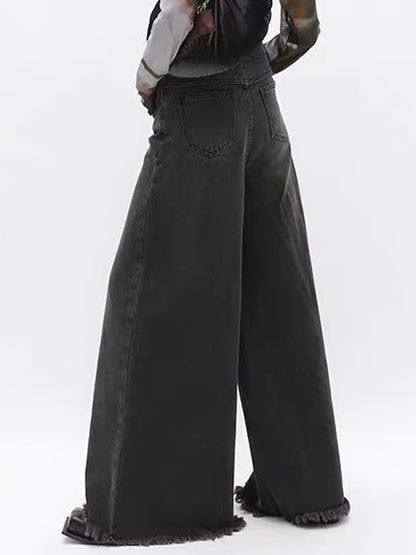 Washed Vintage Brown Loose Boyfriend Jeans