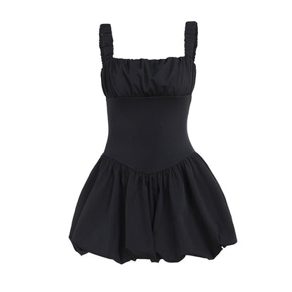 Aria Puff Sleeve Dress with Suspender Detail