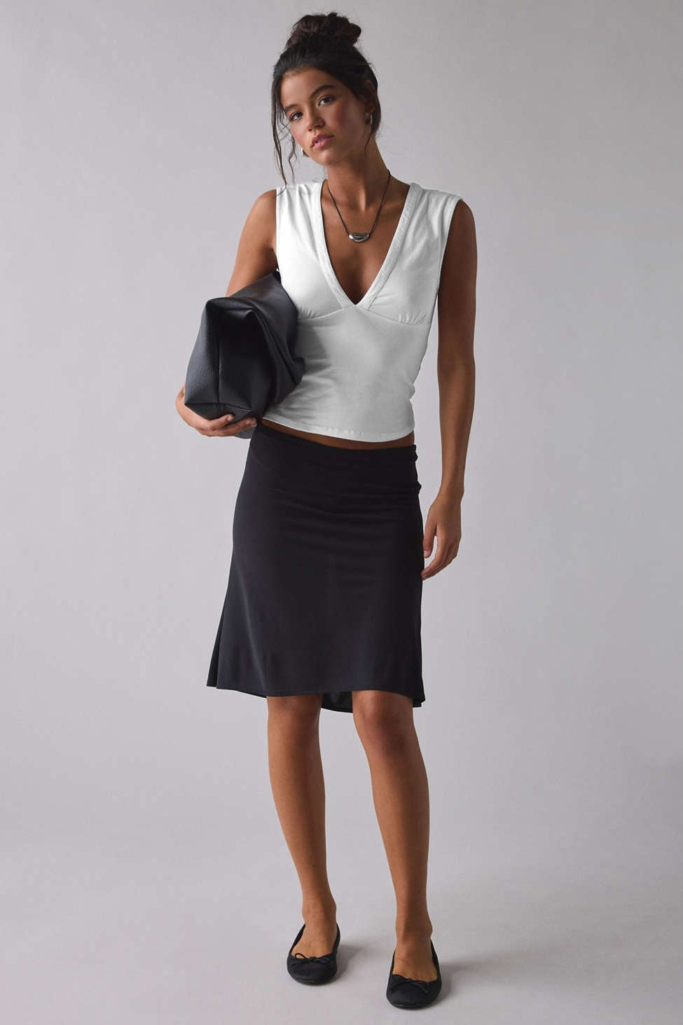Deep V Ruched Sleeveless Tank Top