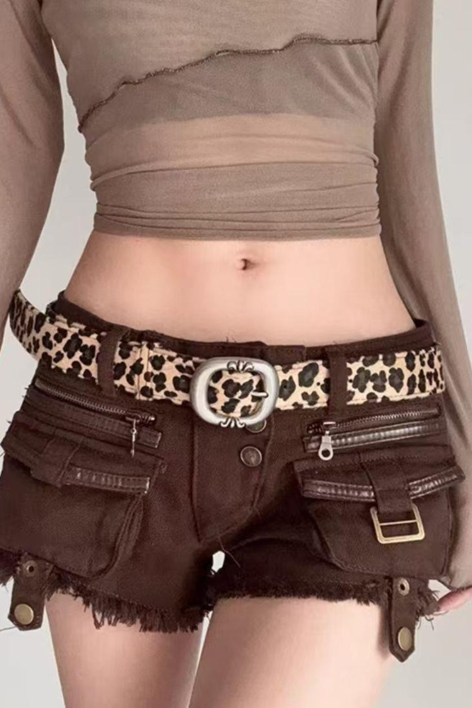 Sexy Bodycon Y2K Cargo Denim Shorts