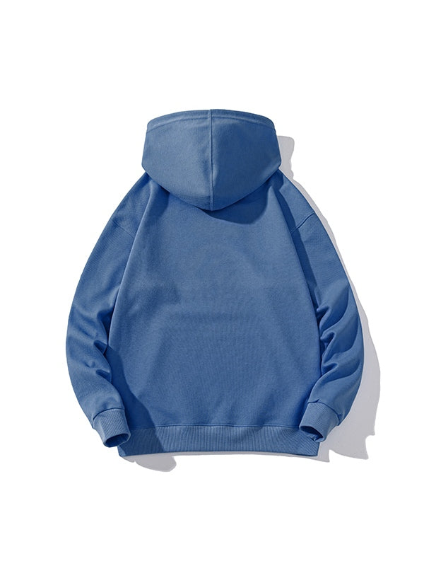 Men’s Solid Color Pure Cotton Drop Shoulder Oversized Hoodie