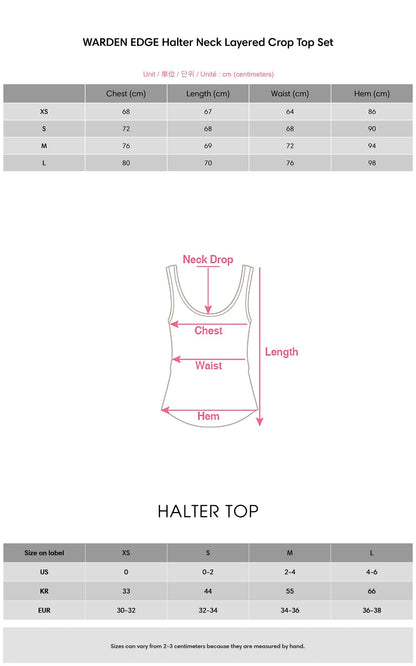 Halter Neck Layered Crop Top Set