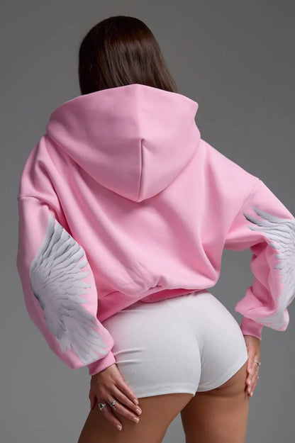Motorcycle Graphic Zip Up Hoodie