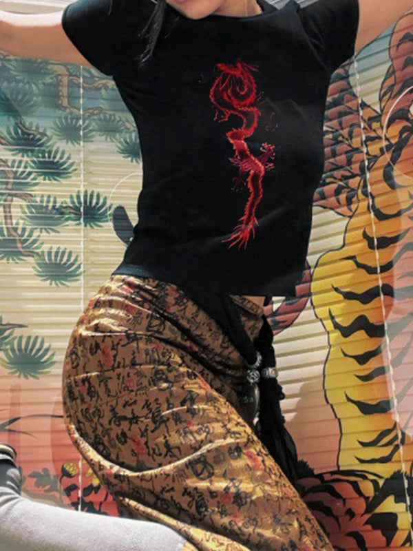 Dragon Print Short Sleeve Tee