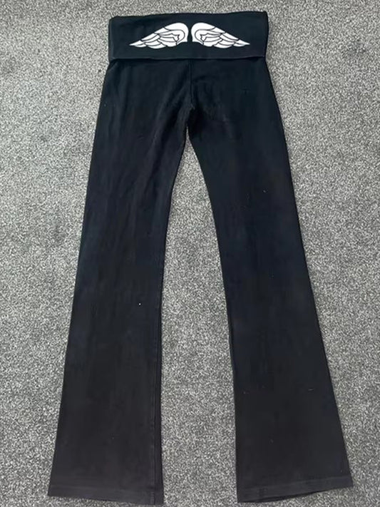 Patterned Print Flare Leg Pants