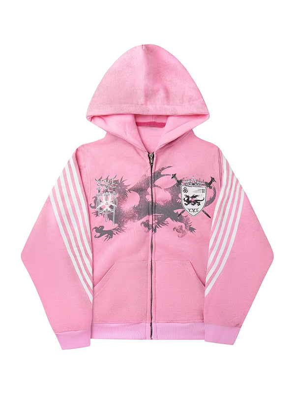 Oversized Hoodie with Lettering Stripes