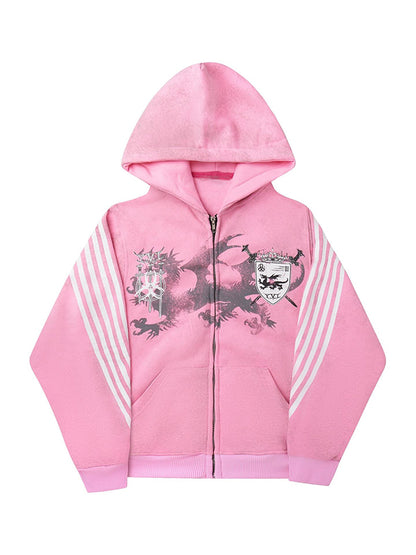 Oversized Hoodie with Lettering Stripes