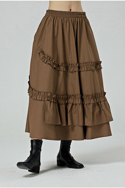 Dark Series Ruffle Edge Large Skirt