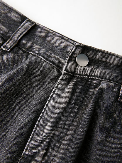 Washed Black Ripped Boyfriend Jeans