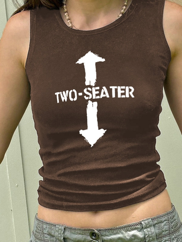 Letter Print Slim Tank Top