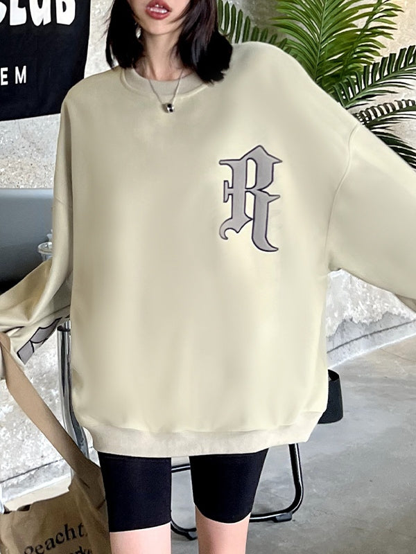 Street Letter Print Oversized Sweatshirt
