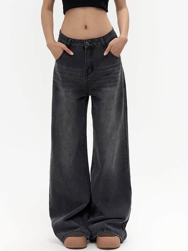 Retro Washed Distressed Boyfriend Jeans