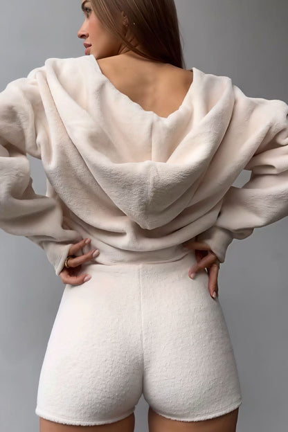 Fuzzy Solid Cardigan Tank Three Piece Set